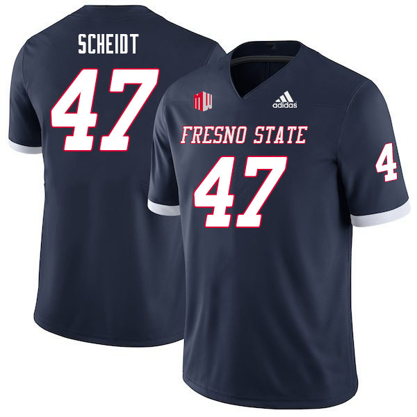 Men #47 Seth Scheidt Fresno State Bulldogs College Football Jerseys Sale-Navy